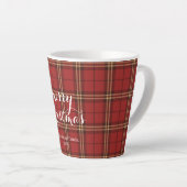 Classic Plaid Merry Christmas Festive -  Latte Mok (Rechterhoek)