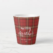 Classic Plaid Merry Christmas Festive - Latte Mok (Voorkant)