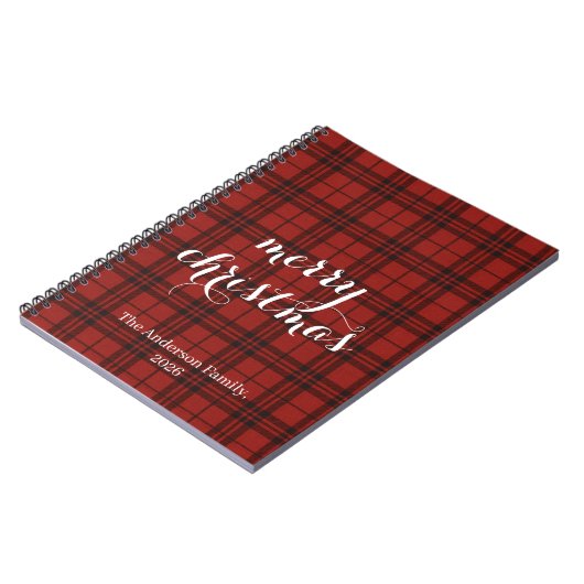 Classic Plaid Merry Christmas Festive - Notitieboek (Linkerzijde)