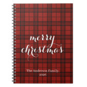 Classic Plaid Merry Christmas Festive - Notitieboek (Voorkant)