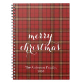 Classic Plaid Merry Christmas Festive -  Notitieboek (Voorkant)