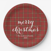 Classic Plaid Merry Christmas Festive - Papieren Bordje (Voorkant)