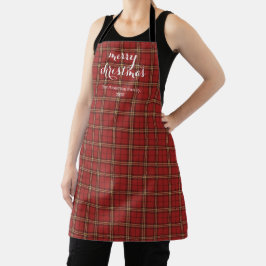 Classic Plaid Merry Christmas Festive -  Schort