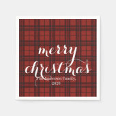 Classic Plaid Merry Christmas Festive -  Servet (Voorkant)