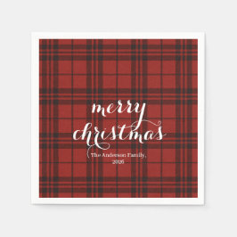 Classic Plaid Merry Christmas Festive -  Servet