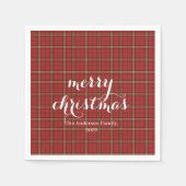 Classic Plaid Merry Christmas Festive -  Servet (Voorkant)