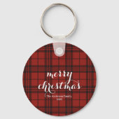Classic Plaid Merry Christmas Festive -  Sleutelhanger (Voorkant)