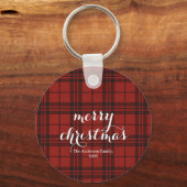 Classic Plaid Merry Christmas Festive - Sleutelhanger (Voorkant)