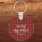Classic Plaid Merry Christmas Festive -  Sleutelhanger (Voorkant)