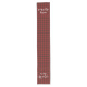 Classic Plaid Merry Christmas Festive Table Runner Lange Tafelloper (Voorkant)