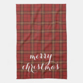 Classic Plaid Merry Christmas Festive - Theedoek (Verticaal)
