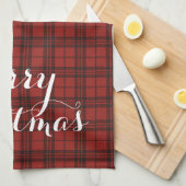 Classic Plaid Merry Christmas Festive -  Theedoek (Quarter Fold)