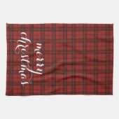Classic Plaid Merry Christmas Festive -  Theedoek (Horizontaal)