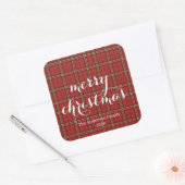Classic Plaid Merry Christmas Festive -  Vierkante Sticker (Envelop)