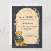 Classic Plaid Nursery Teddy Baby Shower Kaart (Voorkant)