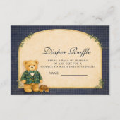 Classic Plaid Nursery Teddy Diapper Raffle Informatiekaartje (Voorkant)