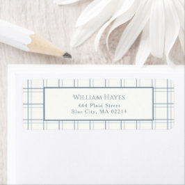 Classic Plaid Pattern Mannen blauw retouradres Etiket