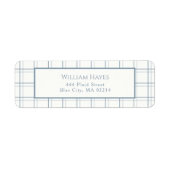Classic Plaid Pattern Mannen blauw retouradres Etiket (Voorkant)