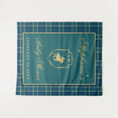 Classic Plaid Polo Equestrian Baby shower Achtergr Wandkleed (Voorkant (horizontaal))