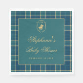 Classic Plaid Polo Green Equestrian Baby shower Servet (Voorkant)
