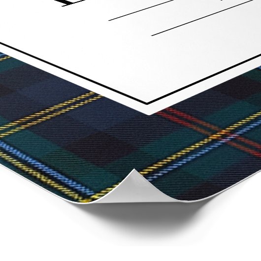 Classic Plaid Teddy Bear Baby Shower Poster (Hoek)