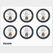 Classic Plaid Teddy Bear Baby Shower Stickers  (Vel)