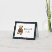 Classic Plaid Teddy Bear Baby Shower Thank You  (Voorkant)