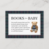 Classic Plaid Teddy Bear Books for Baby Cards  Informatiekaartje (Voorkant)