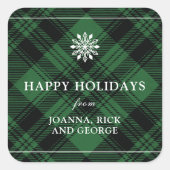 Classic Plaid Vakantie Sticker (Voorkant)