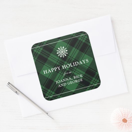 Classic Plaid Vakantie Sticker (Envelop)