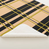 Classic Plaid Zwart Roos Gouden Sherpa Deken (3/4)
