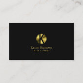 Classic Plain Black en Gold met Monogram Elegant Visitekaartje (Voorkant)