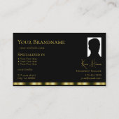 Classic Plain Black Gold met monogram en foto's Visitekaartje (Achterkant)