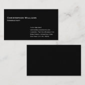 Classic Plain Black Modern Minimal Professional Visitekaartje (Voorkant / Achterkant)
