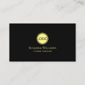 Classic Plain Black Yellow met Logo en foto Visitekaartje (Voorkant)