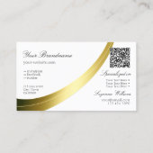 Classic Plain White Gold Decor Logo en QR-code Visitekaartje (Achterkant)