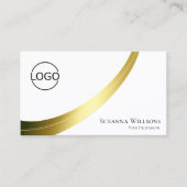Classic Plain White Gold Decor met Logo en foto Visitekaartje (Voorkant)