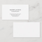 Classic Plain White Simple Professional Minimalist Visitekaartje (Voorkant / Achterkant)