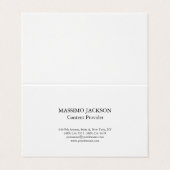 Classic Plain White Simple Professional Minimalist Visitekaartje (Buitenkant ongevouwen)
