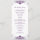 Classic Plum Paarse Elegante Ironwork Bruiloft Programmakaart (Voorkant)