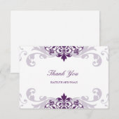 Classic Plum Paarse Elegante Ironworks Bruiloft Bedankkaart (Voorkant / Achterkant)