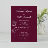 Classic Plum Paarse Silver Foil Wedding Invitation Folie Uitnodiging (Staand Voorkant)