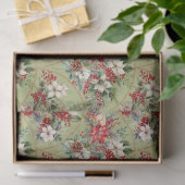Classic Poinsettia & Berry Holiday Tissue Paper Tissuepapier (Geschenk)