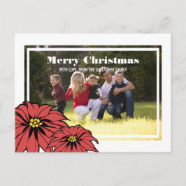 Classic Poinsettia Holiday Foto Feestdagenkaart