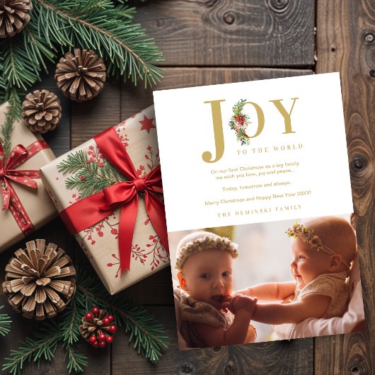 Classic Poinsettias Garland Joy To The World Photo