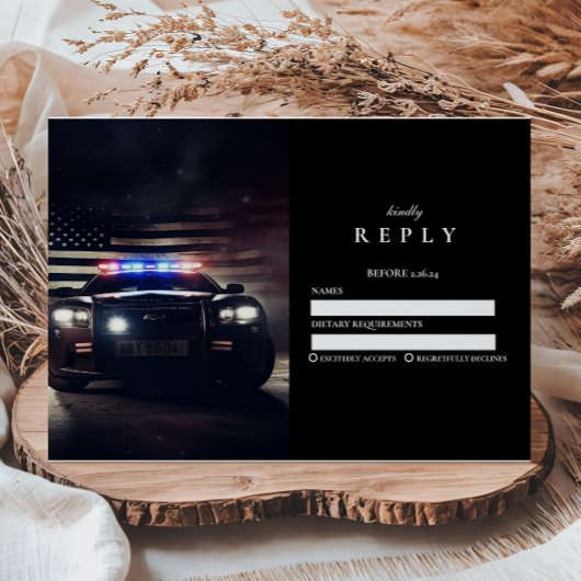 Classic Police Academy Graduation RSVP Kaartje