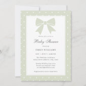 Classic Polka Dot Licht Sage Groene Boog Baby show Kaart (Voorkant)