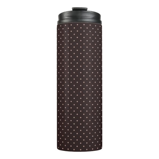 Classic Polka Dot Pattern, Brown, Boho Polka Dots Thermosbeker (Voorkant)