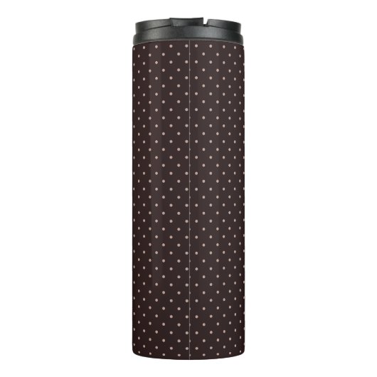 Classic Polka Dot Pattern, Brown, Boho Polka Dots Thermosbeker (Achterkant)