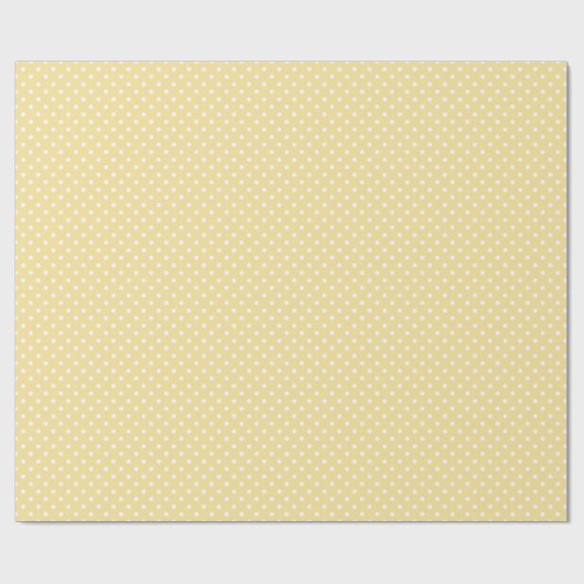 Classic Polka Dot White - Canary Yellow Cadeaupapier (Vlak)